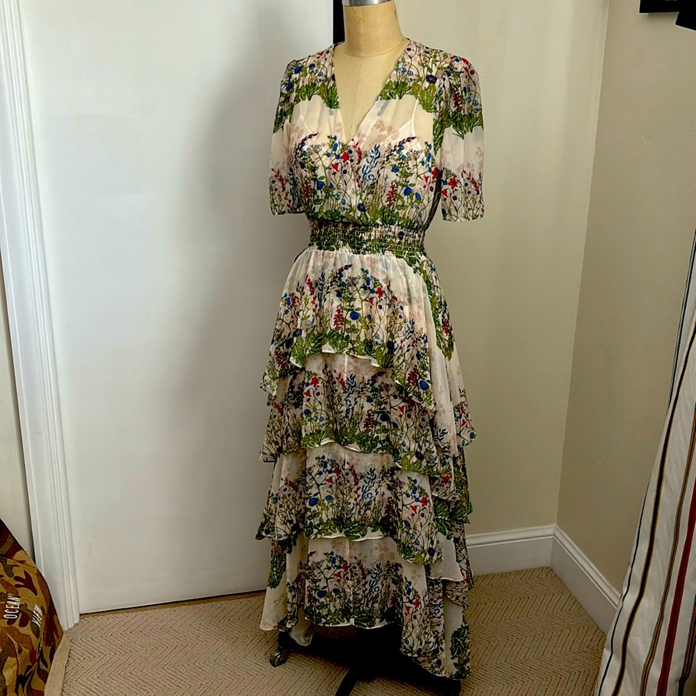 Maje ruffle dress with slip